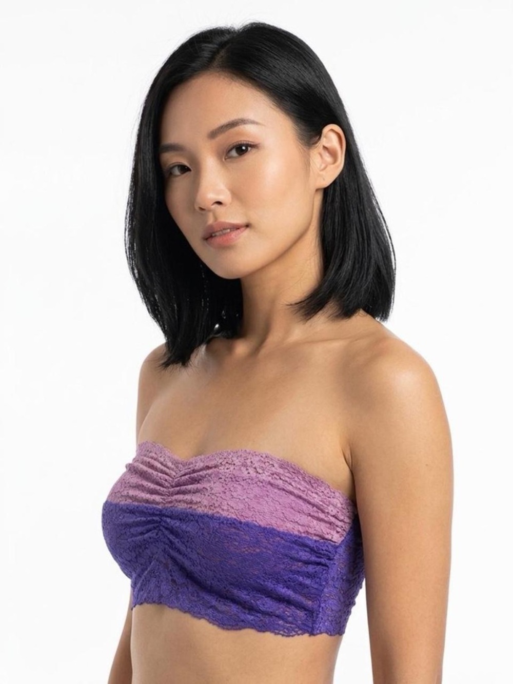 PINK Victoria's Secret Purple Lace Bralette with Pink Logo Tag